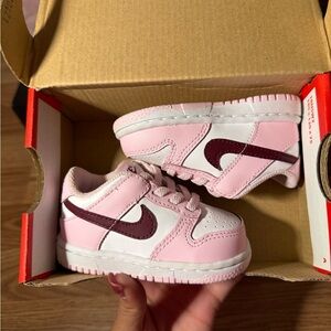 Nike Kids Pink and Burgundy Sneakers